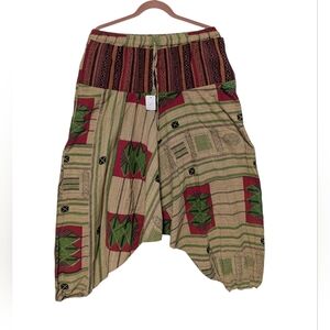 New"Unisex Multi Stripe Harem Style Trouser Lightweight One Size Fit all.